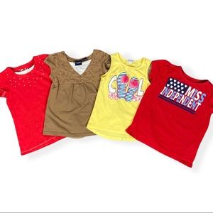 4 Girl's Tops Lot- Size 5 and 5T- Various Colors and Brands